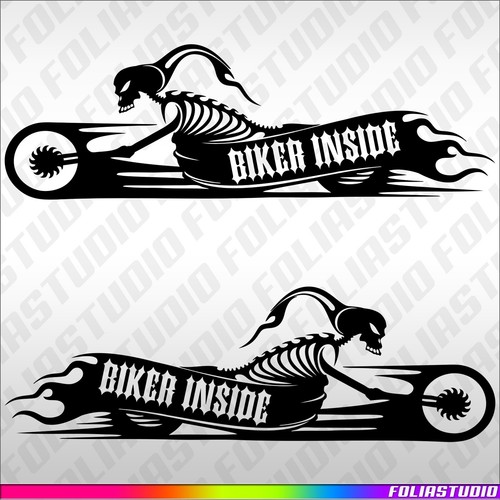 30cm biker inside skull - 30cm,