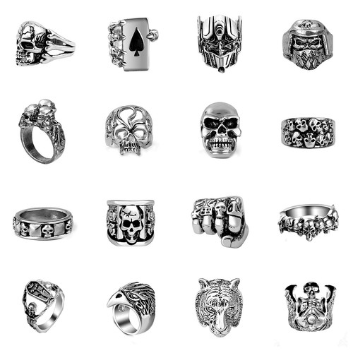 Totenkopf ring aus edelstahl - totenkopf,